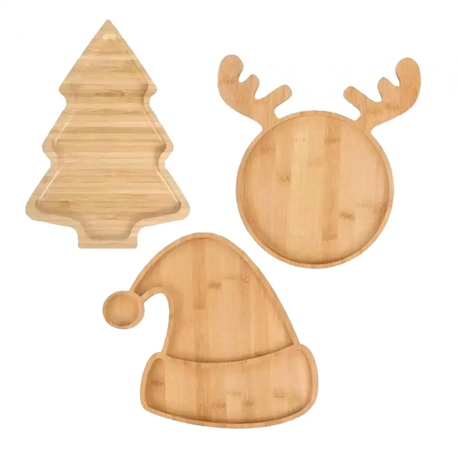 Wood Serving Tray Xmas Decor Festivals for Snack Fruit Appetizer Table