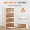 Stackable Plastic Storage Bins with Lid,Foldable Organizers and Storage with Magnetic Doors and Lockable Wheels 1