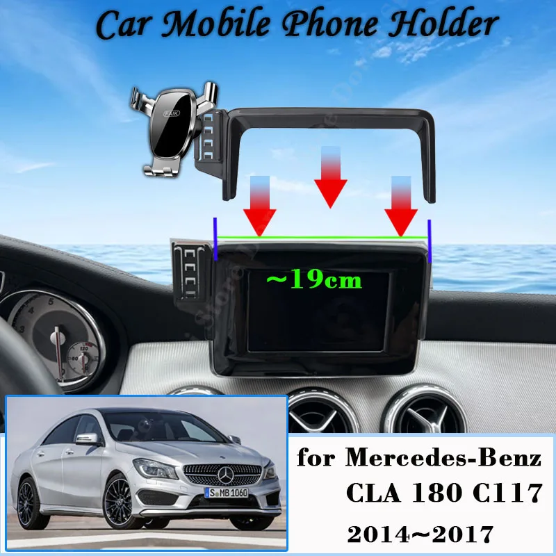 

Фотодержатель для Mercedes-Benz CLA 180 C117 2013 ~ 2019, подставка для вентиляционной ячейки GPS, автомобильное крепление с защитой от гравитации, автомобильные аксессуары
