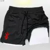 Anime Berserk 2 in 1 Breathable Stretch Men's Shorts Gym High Performance Double Layer Quick Dry Compression Men 2