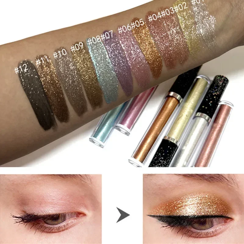 

Eyeshadow Shimmer Shiny Waterproof Sequins Liquid Glitter Highlighter Eyeliner Eye Liner Pen Party Makeup Cosmetic