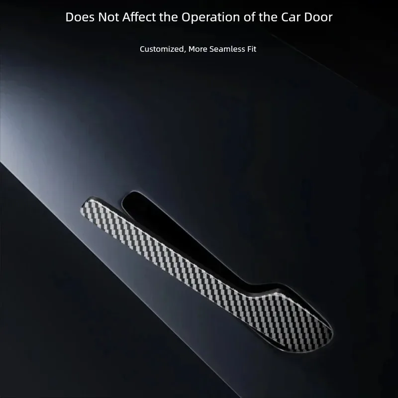 테슬라 모델 3/Y/YL 하이랜드 차량 도어 핸들 장식 스트립 카본 파이버 패턴 보호 스티커 액세서리 4개 (BJBT) ?