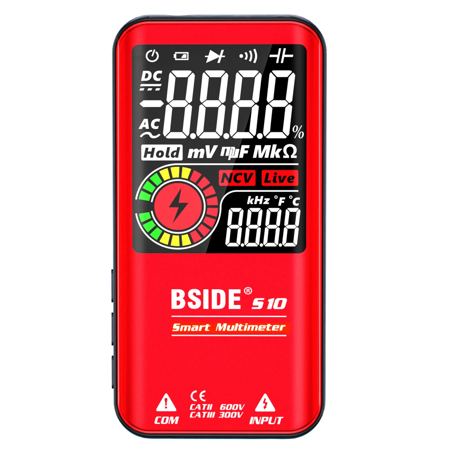BSIDE S10/S11 Digital Multimeter 9999 T-RMS 3.5"LCD Color Display DC AC Voltage Capacitance Ohm Diode NCV Hz Live wire Tester