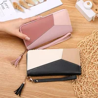 Fashion Women's Wallet Zipper Coin Purse Lady Short Clutch Purse Handbag Patchwork Leather Female Card Holder Wallet Phone Pouch - Image 5