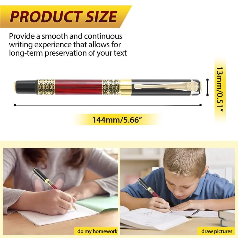 YOC-중국어 고전 롤러 볼펜 사무실 비즈니스 서명 학교 학생 선물을 위한 우아한 황금 금속 볼펜