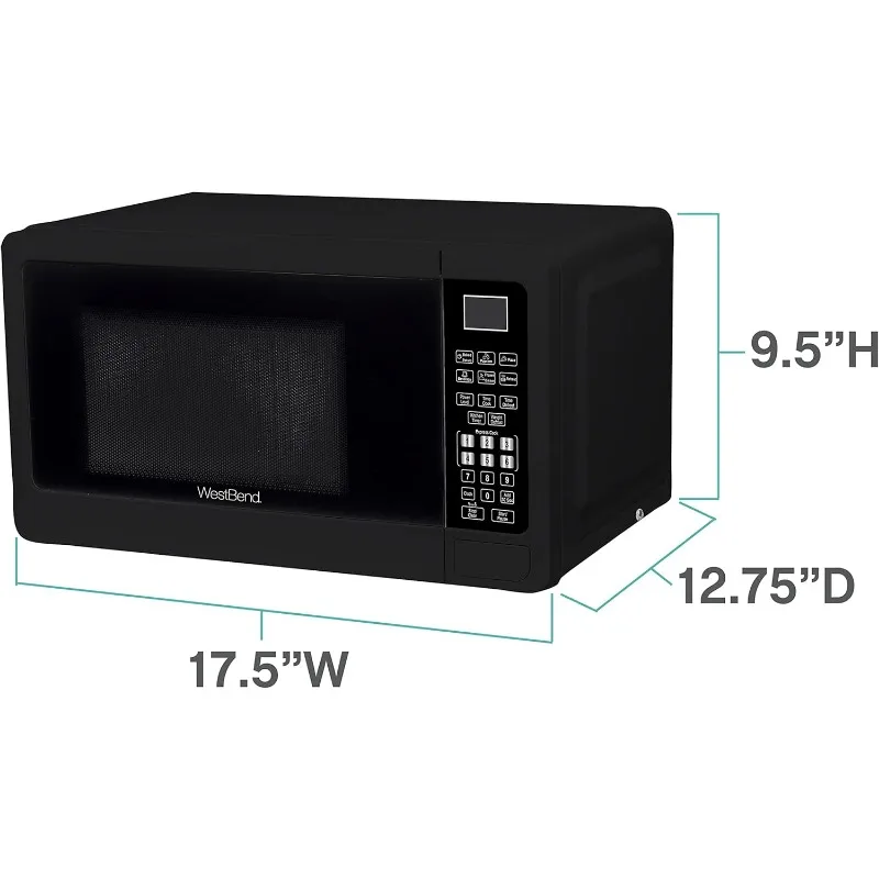 OUIO Microwave oven 700W compact with 6 pre-cooking settings, fast defrost, electronic control panel and glass turntable 2