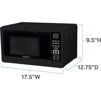 OUIO Microwave oven 700W compact with 6 pre-cooking settings, fast defrost, electronic control panel and glass turntable 2