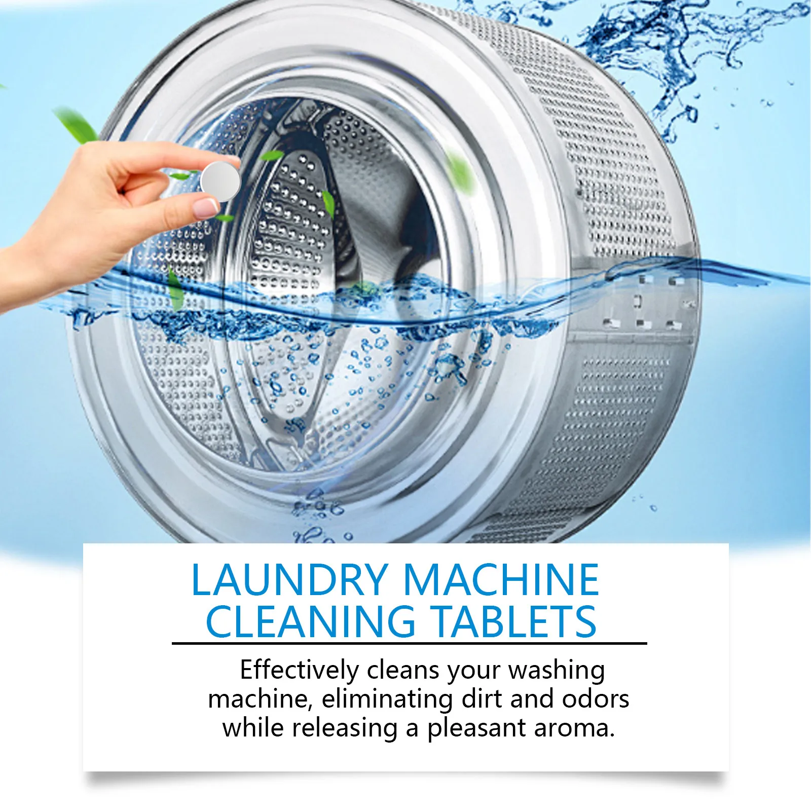 Washing Machine Tablets 12pcs Tablets Washing Machine Effervescent Tablets Cleaner Laundry Deep Cleaning Remove Odor Decontamination