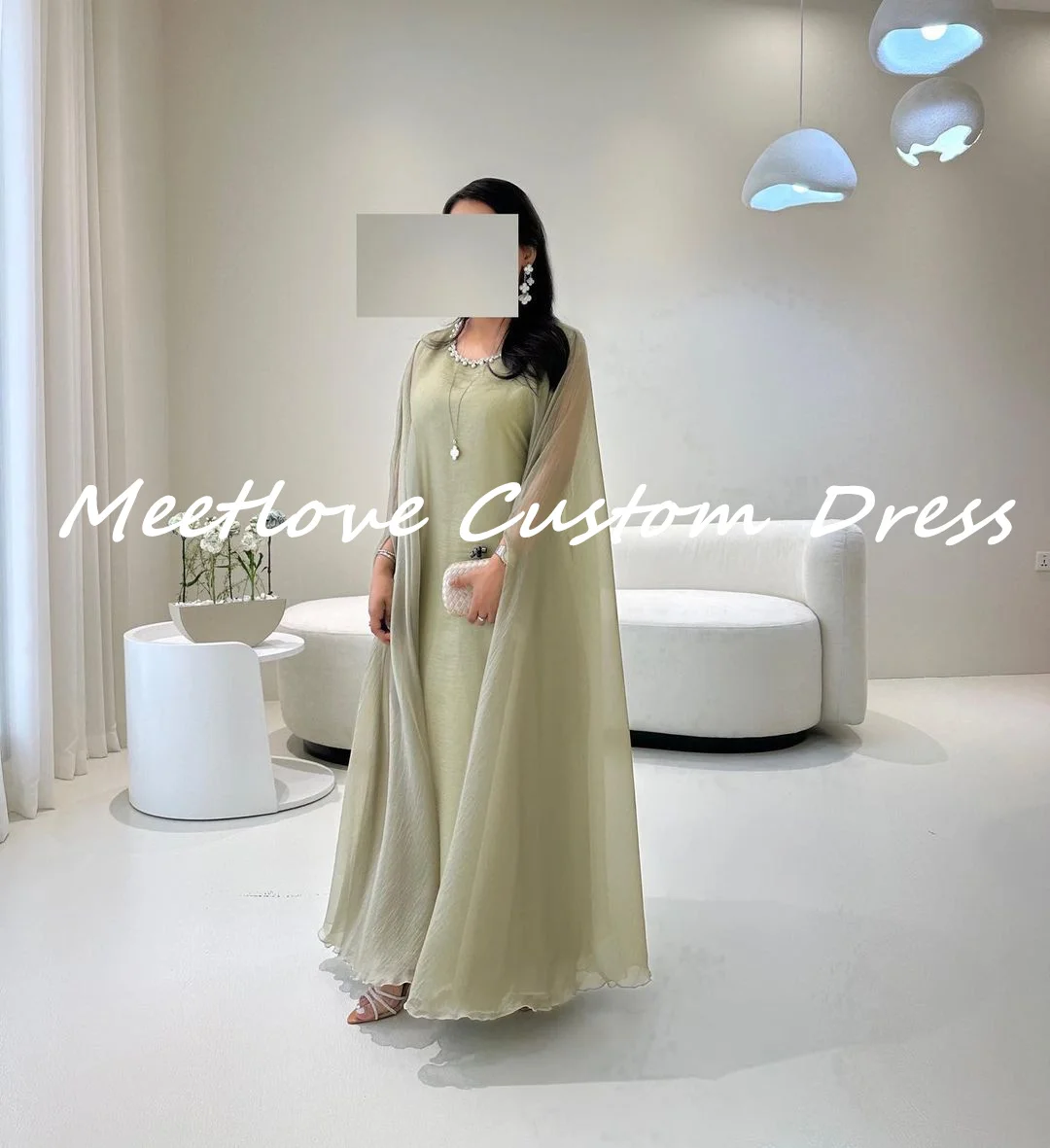 

Meetlove Sage Long dresses Elegant and beautiful dresses for women Luxury Dresses Evening 2024 Dubai Luxury Evening Dress 2024