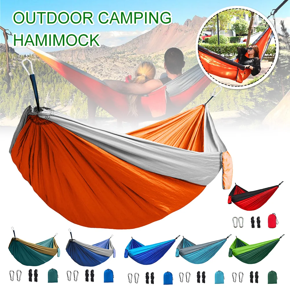 Camping Hammock for Single,Outdoor Hunting, Survival, Portable, Garden, Yard, Patio, Leisure, Parachute, Swing, Travel,270x140cm