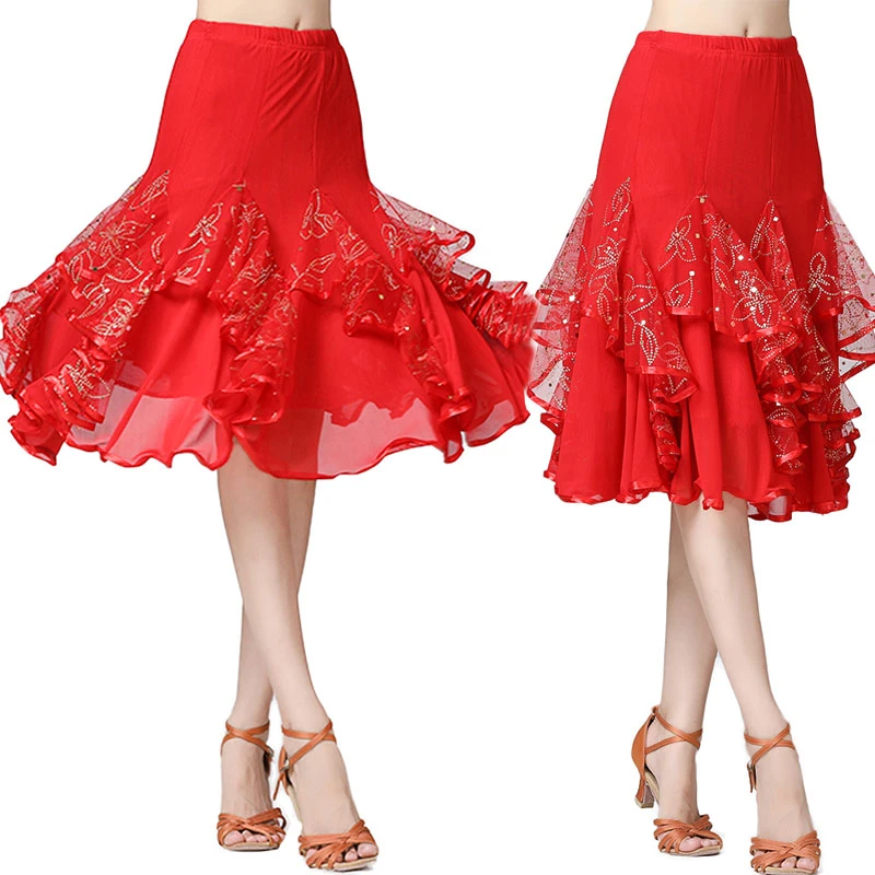 360 Degrees Modern Dance Skirts For Women Latin Tango Dancing Skirt