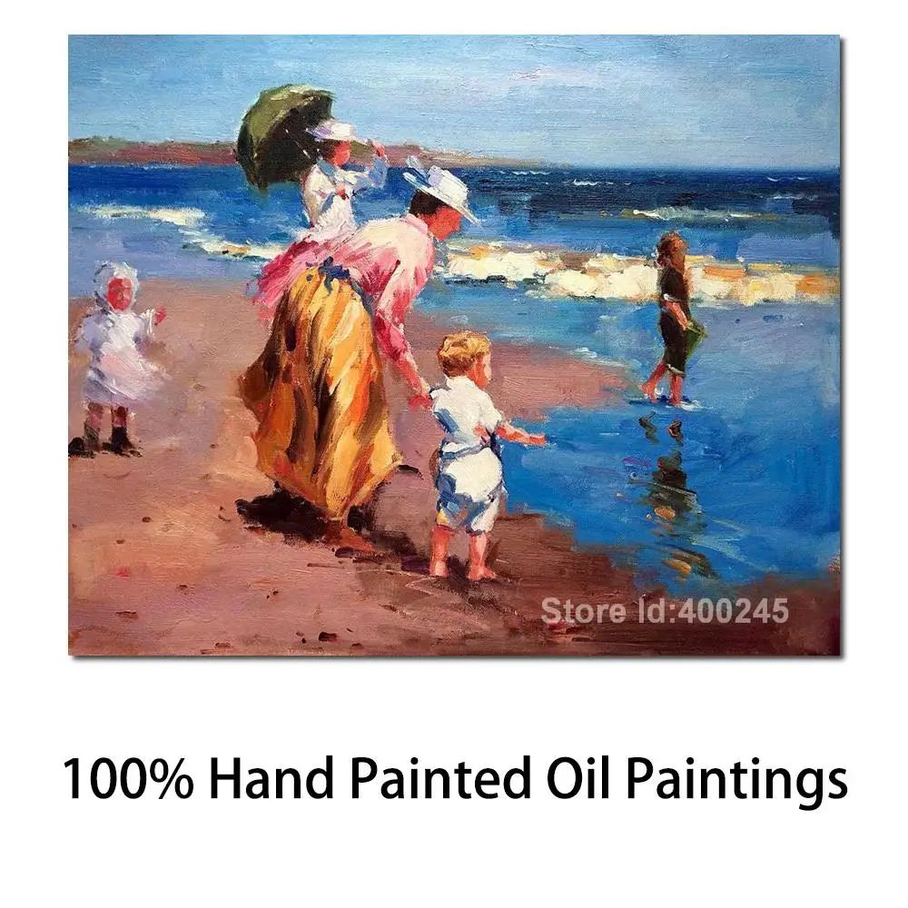 

Paintings of Edward Henry Potthast at The Beach Art Reproduction Oil on Canvas High Quality Hand Painted