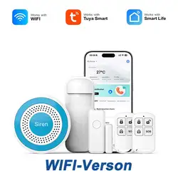 Wireless Siren Strobe Light Alarm with 85dB Alert Sound and 433MHz Frequency (WIFI - Verson - EU)