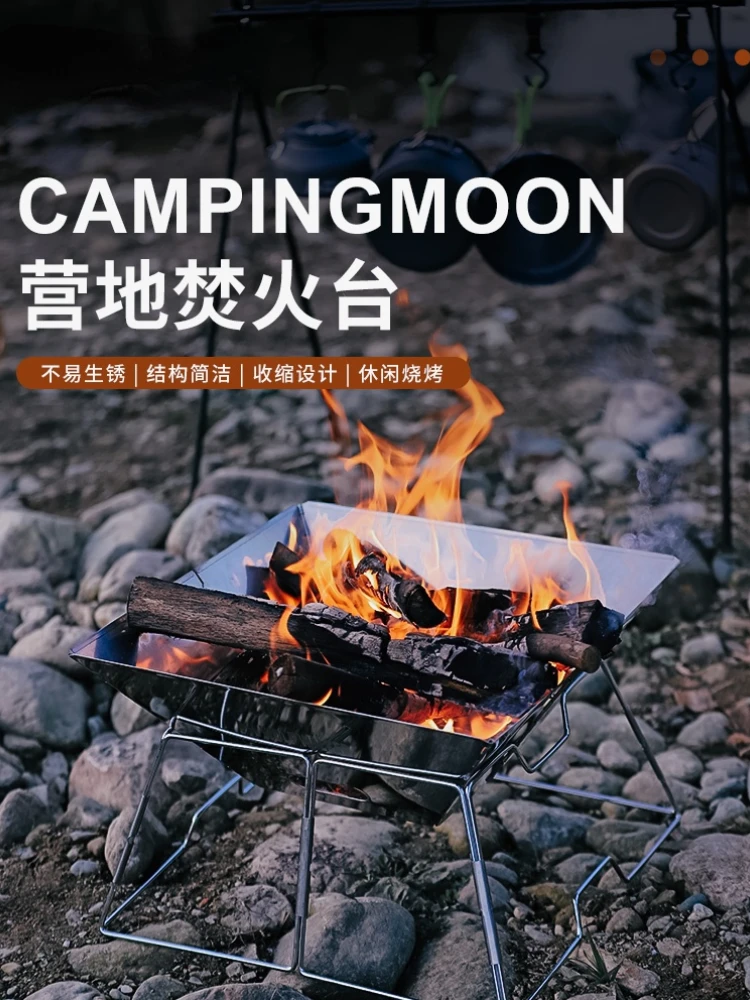 Inceneritore Da Campeggio Pieghevole All'Aperto Campeggio Portatile Forno In Acciaio Inox Barbecue Grill Picnic Grill Camp Field Bbq Fire Stufa