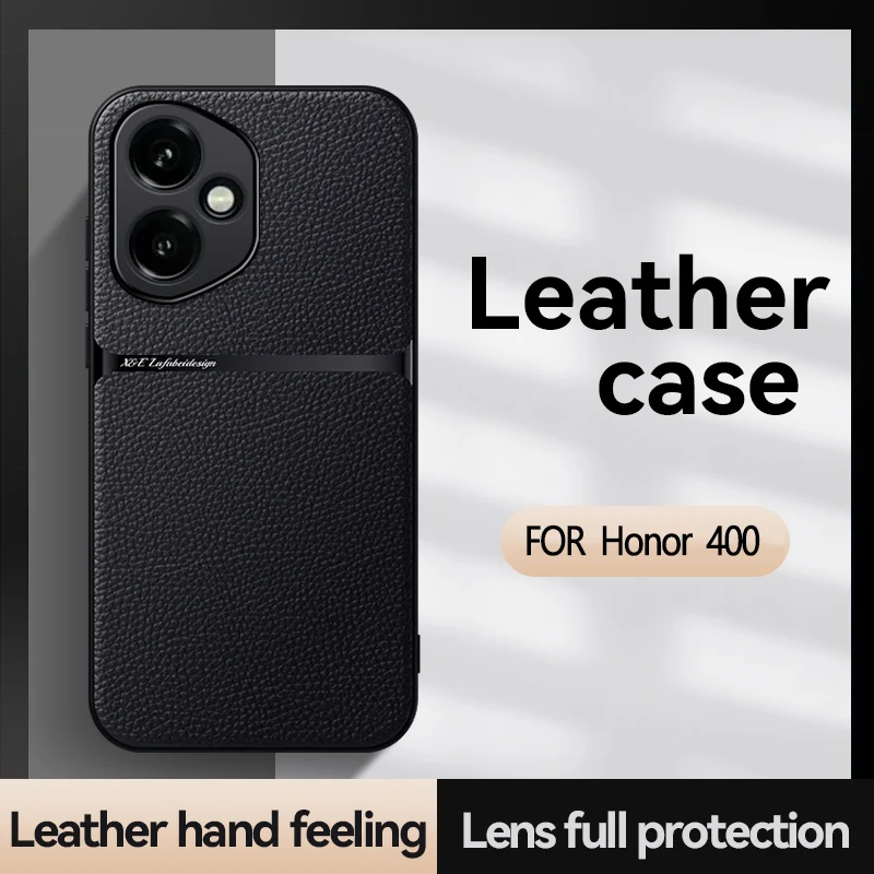 Premium Genuine Leather Texture Solid Color Magnetic Anti-Fingerprint Phone Case