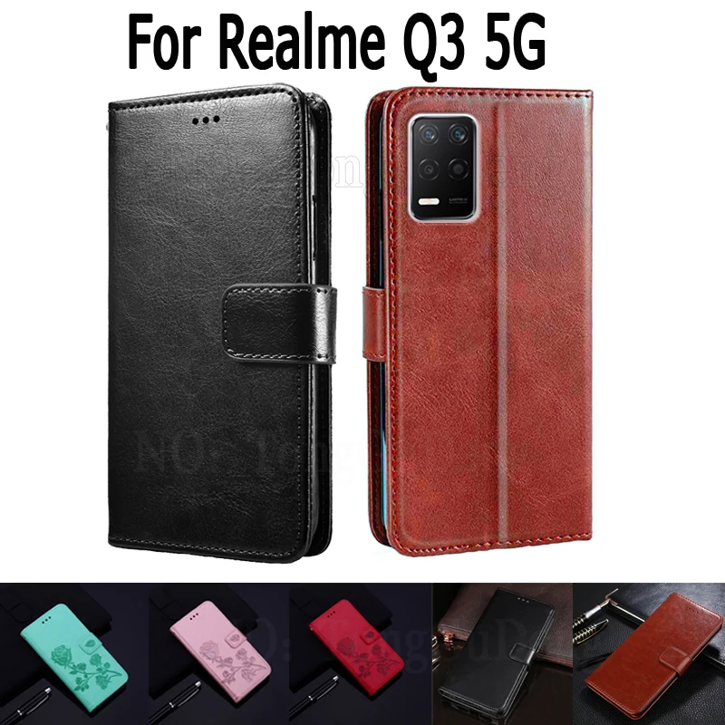 

Флип-чехол для телефона, кожаный чехол-книжка с магнитной застежкой для Realme Q3 RMX3161