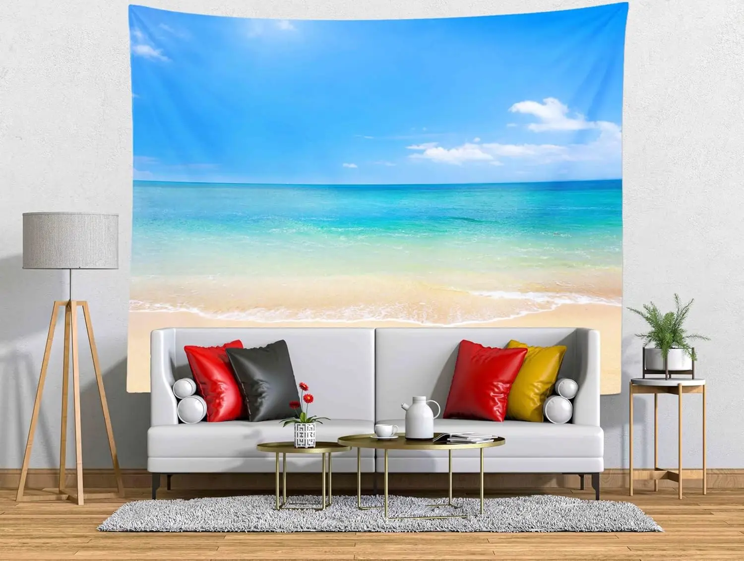 Tropical Beach Coconut Tree Tapestry 2