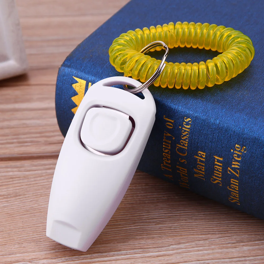 Dog Training Clicker Pet Cat Plastic New Dogs Click Trainer Aid Tools Adjustable Wrist Strap Sound Key Chain Dog Supplies dog agility training set