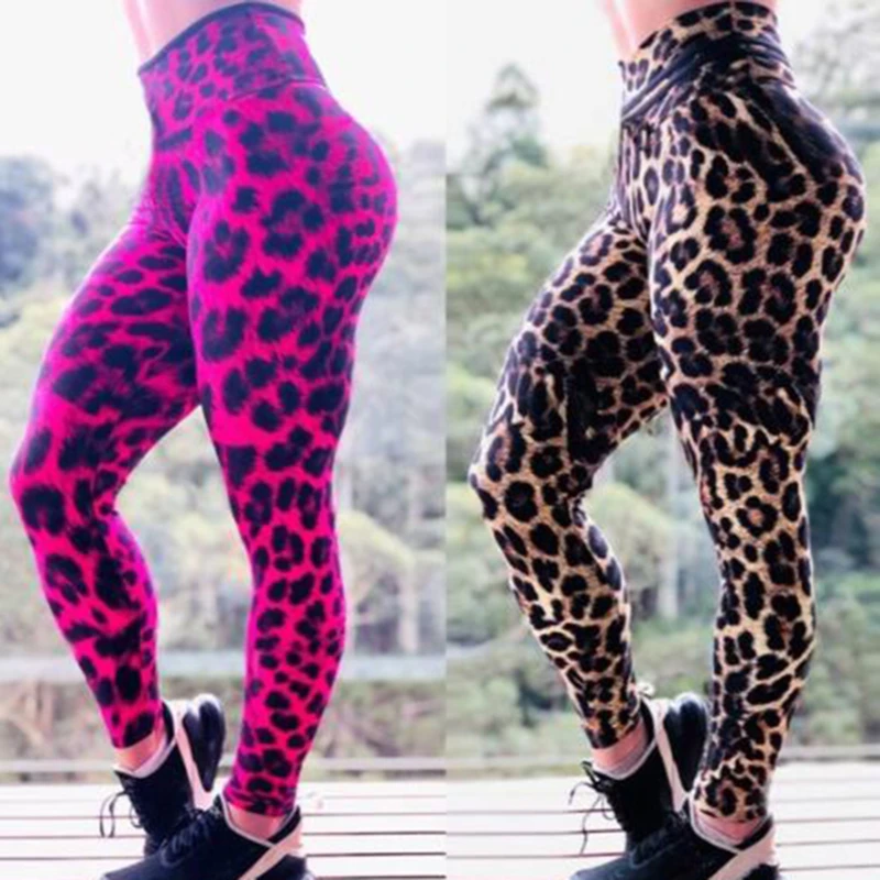 

Women Leopard Print Yoga Pants Women Fitness Leggings Workout Sports Running Leggings Sexy Push Up Gym Wear Elastic Slim Pants