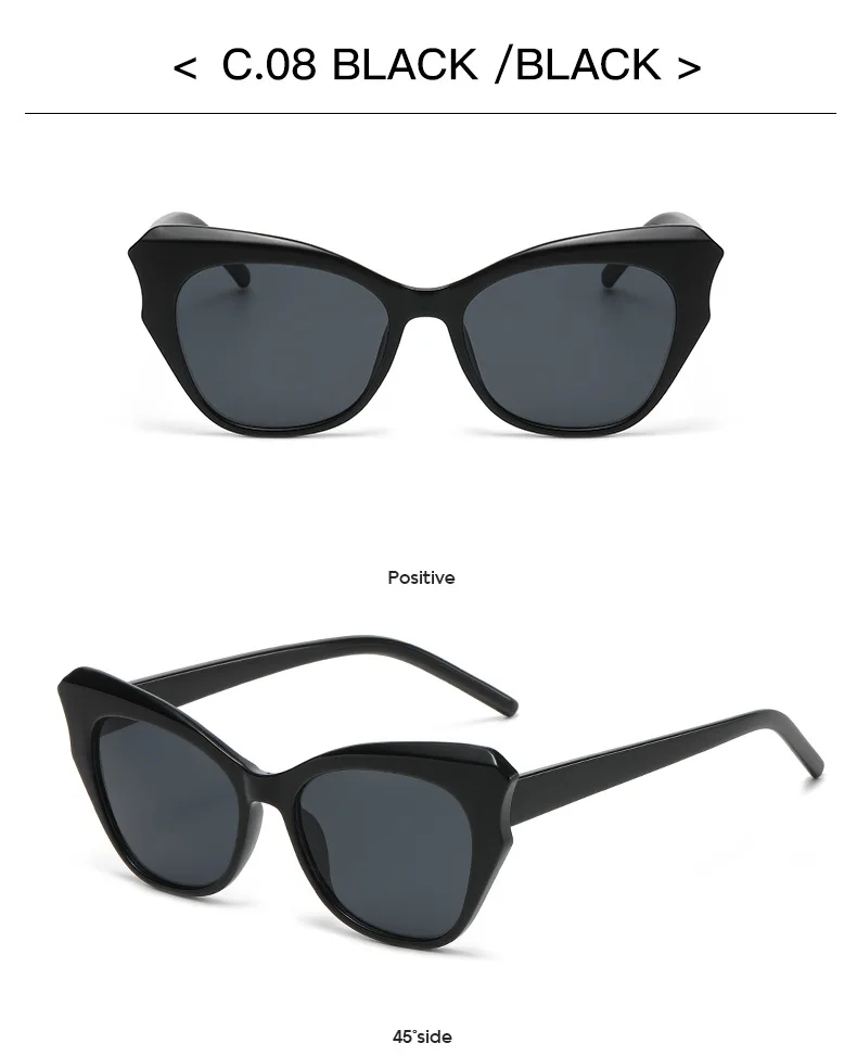 Katzenauge Vintage Sonnenbrille Frauen Marke Designer Persönlichkeit Sonnenbrille weibliche Mode Retro Süßigkeiten Farben Oculos de Sol – Detail 12