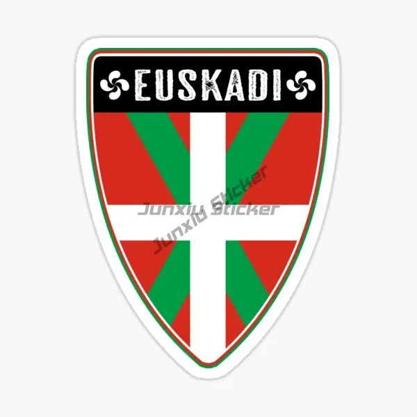 Flag and Emblem of The Basque Autonomous Community in Northeastern Spain Decals Vinyl Waterproof Self-adhesive Car Sticker