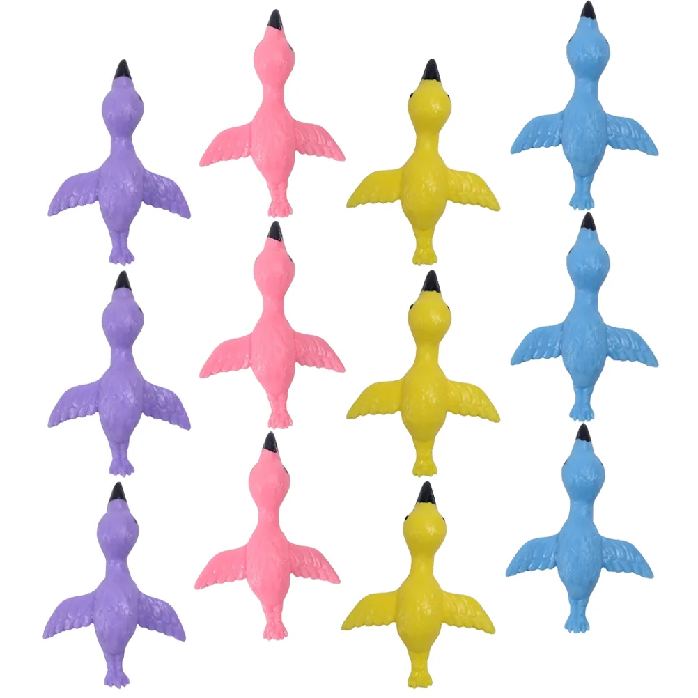 

12pcs Funny Fingertip Toy Finger Flamingo Toys Kids Finger Toys Kids Toy Sling Shot Flamingo