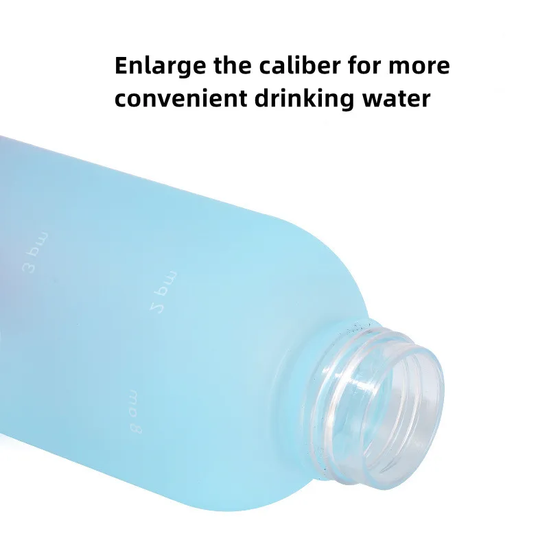 Gradient Space Kettle Outdoor Large Capacity Frosted Sports Water Bottle Stainless Steel Lid PC Cup 900-1000ML