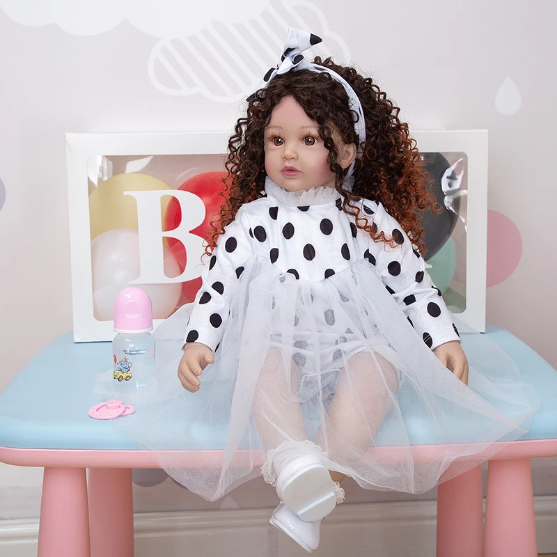 As Princess Boom Hair Reborn Baby Dolls 60Cm Cloth Body Toddler Newborn Bebe Dolls Toy Kids Cosplay Playmate Regalo Di Compleanno