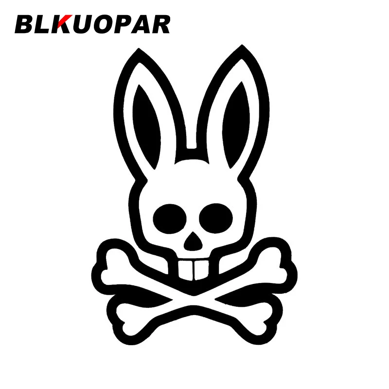 BLKUOPAR Psycho Bunny Car Sticker Sunscreen Waterproof Creative Personality Decal Original Windows Surfboard Car Door Protector funny car stickers Car Stickers