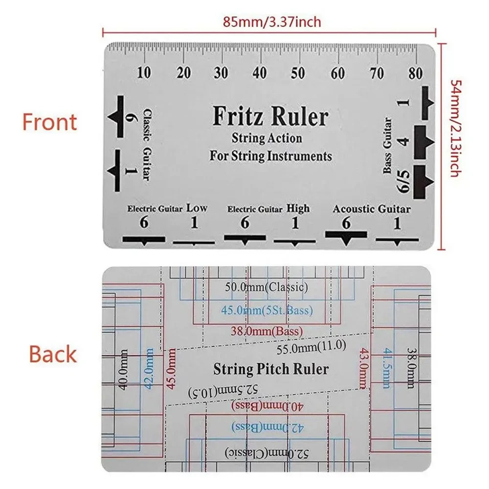 Guitar Neck Tool Notched Straight Edge Luthiers with String Action Ruler Gauge for Gibson Fender Electric Guitar