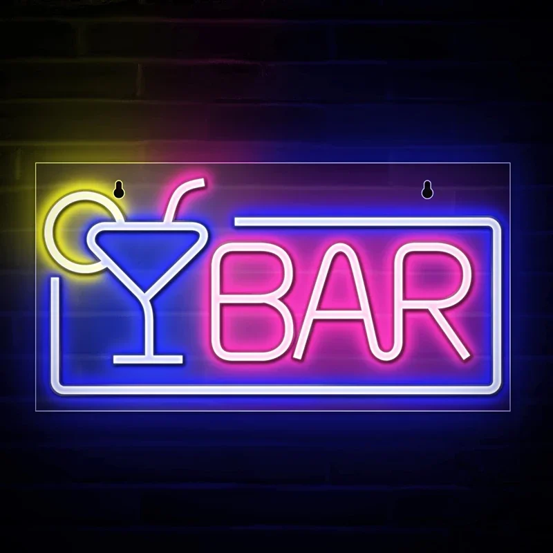 

LED Neon Bar Glass Shape Sign Light Indoor Bedroom Wall Decorative Lamp Christmas Party Bar Decorative Light Neon Night Light