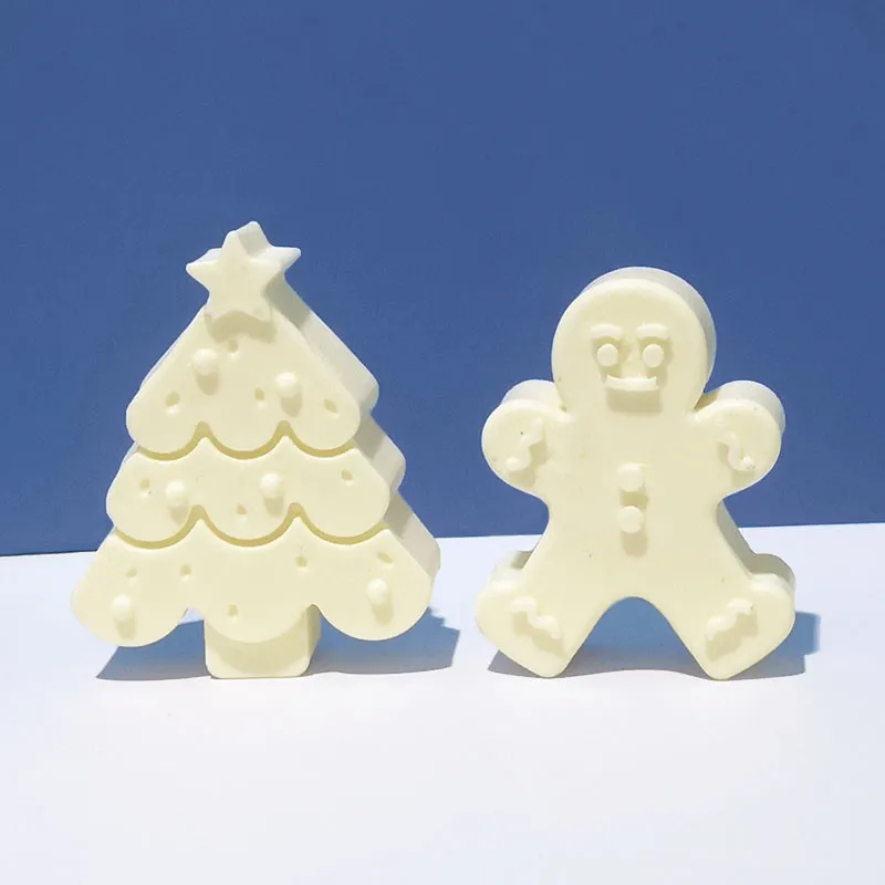 

3D Christmas Tree Aromatherapy Gypsum Candle Molds Gingerbread Man Handmade Chocolate Fondant Cake Craft Decorating Tool