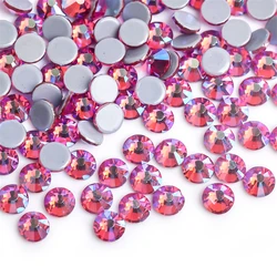 Vibrant Crystal AB Glass Hot Fix Rhinestones for Clothing and Garment Decoration (Rose AB)