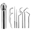 Stainless Steel Toothpick Set Tooth Flossing Reusable Toothpicks Portable Toothpick Floss Teeth Cleaner Oral Cleaning 1