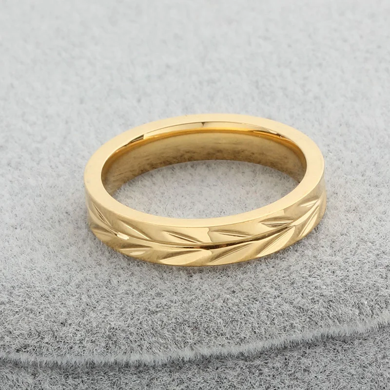 Finger Rings For Women Men Couple Round Jewelry Gift 4MM Size 6 7 8 9 10 11