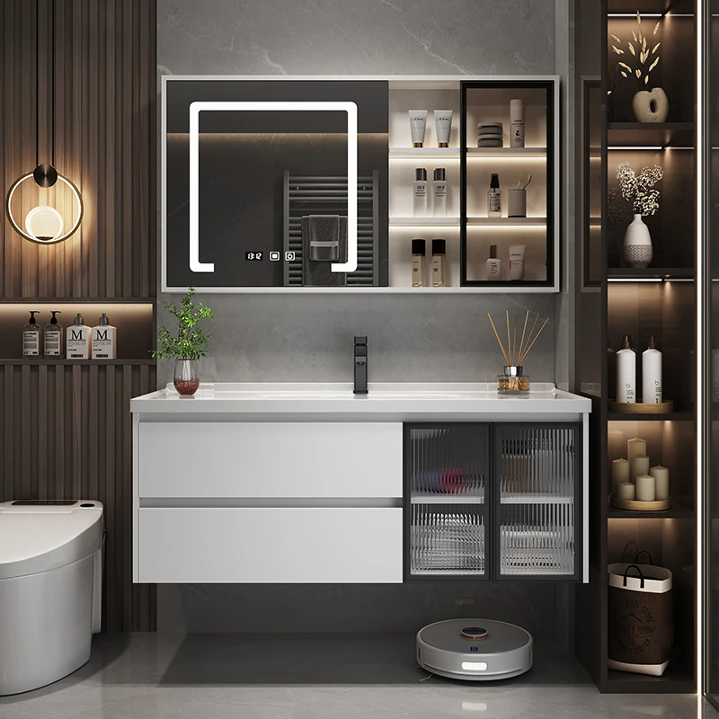 Simple Washbasin Bathroom Vanities Light Luxury Vintage Storage Bathroom Vanities Vanity Mirrors Mobiletto Bagno Home Furniture