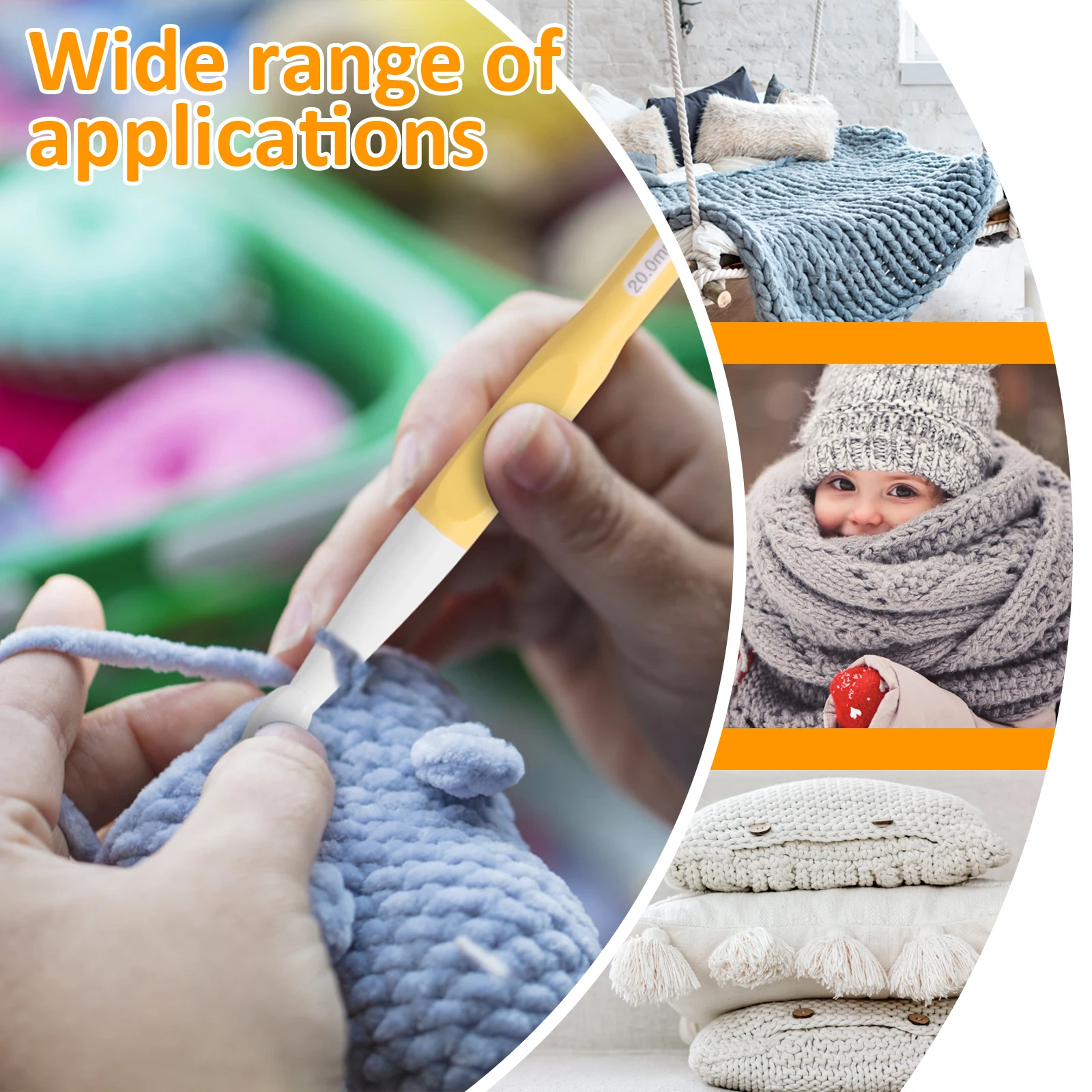 18pcs Crochet Hook Set 5 Sizes Crochet Hooks Handle Knitting Needles  Kit With Sewing Clips for Beginners Crochet Lovers