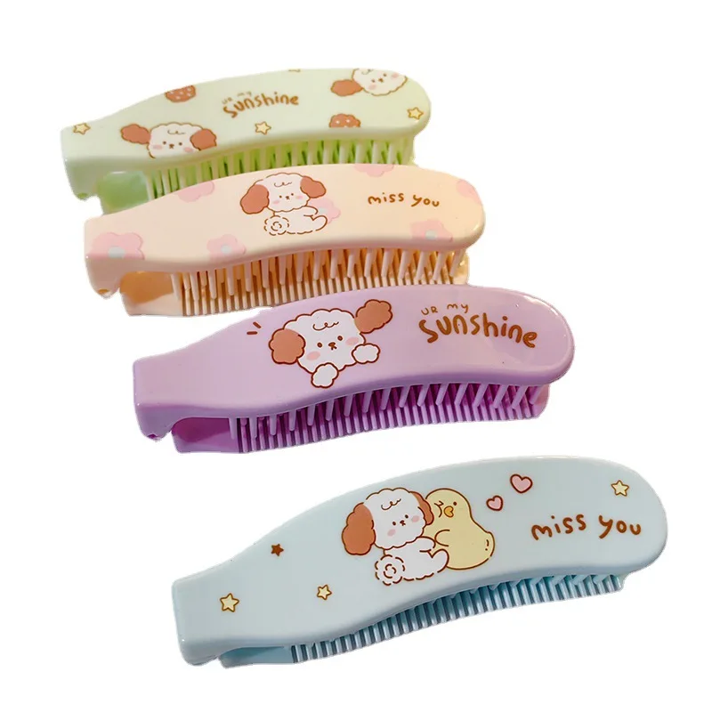 1pc Mini Baby Girls Hairbrush Cute Cartoon Bear Bunny Puppy Hair Comb Small Portable Fold Kids Girl Hair Brush Accessories
