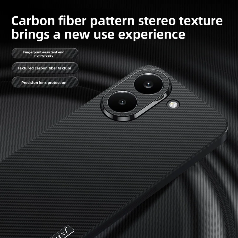 Luxury Hard PU Carbon Fiber Protective Back Cover Case