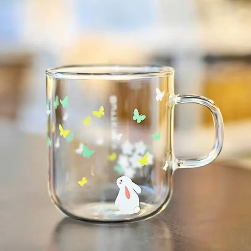 Rabbit Lovely Creative Glass Coffee Mug Cute Squirrel Tea Mugs Elk Tea Cup Heat Resistant Glass Beer Mug Coffee Cup Dropshipping