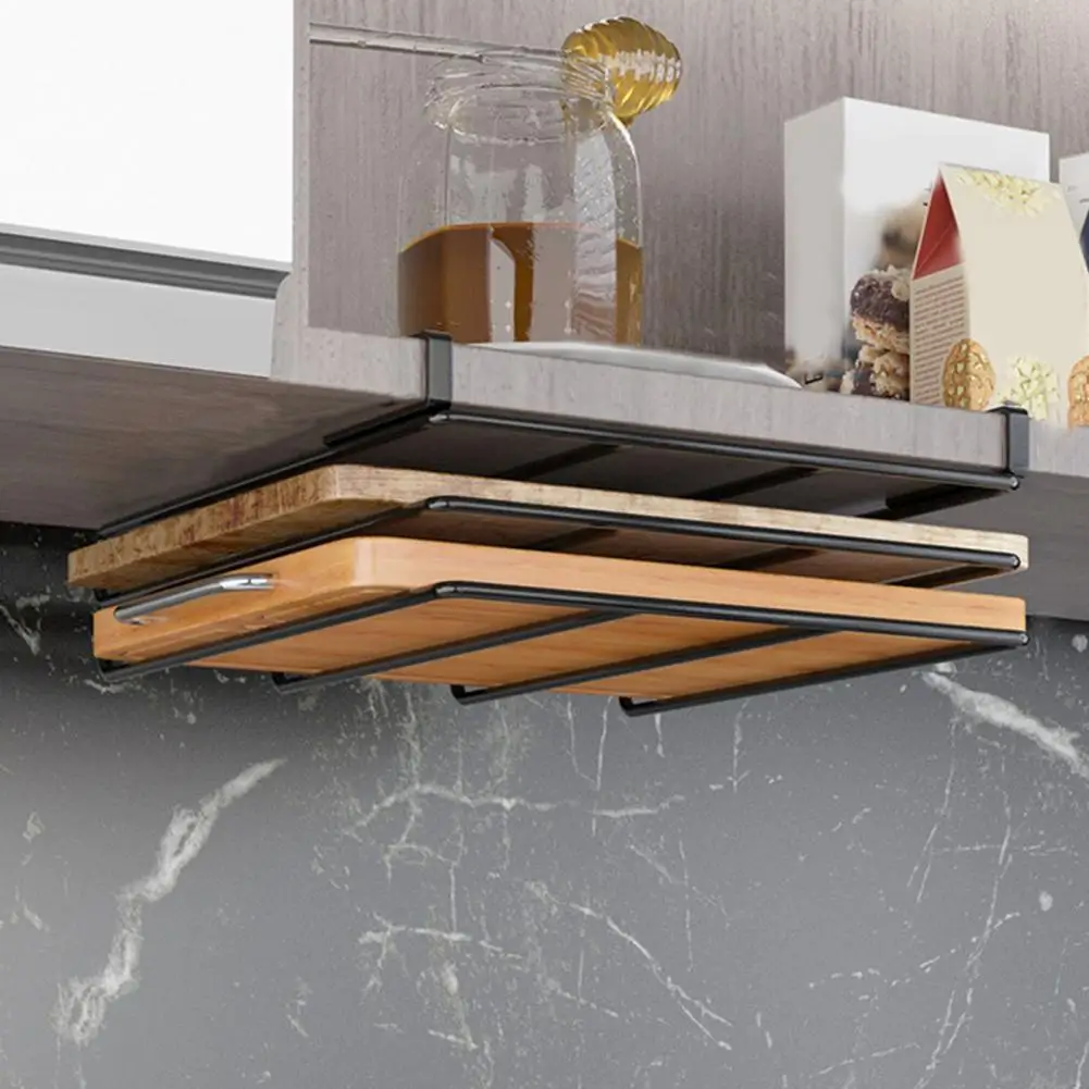 Chopping Board Holder Under-cabinet Storage Rack Heavy-duty Under-cabinet Cutting Board Holder with Strong for Kitchen