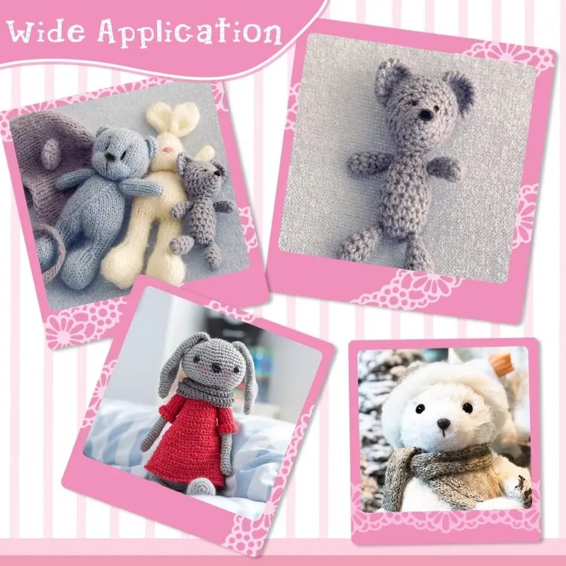 130pcs 5 크기 플라스틱 안전 코 세탁기 삼각형 동물 인형 코 검정과 핑크 공예 Amigurumi 코 인형 세트