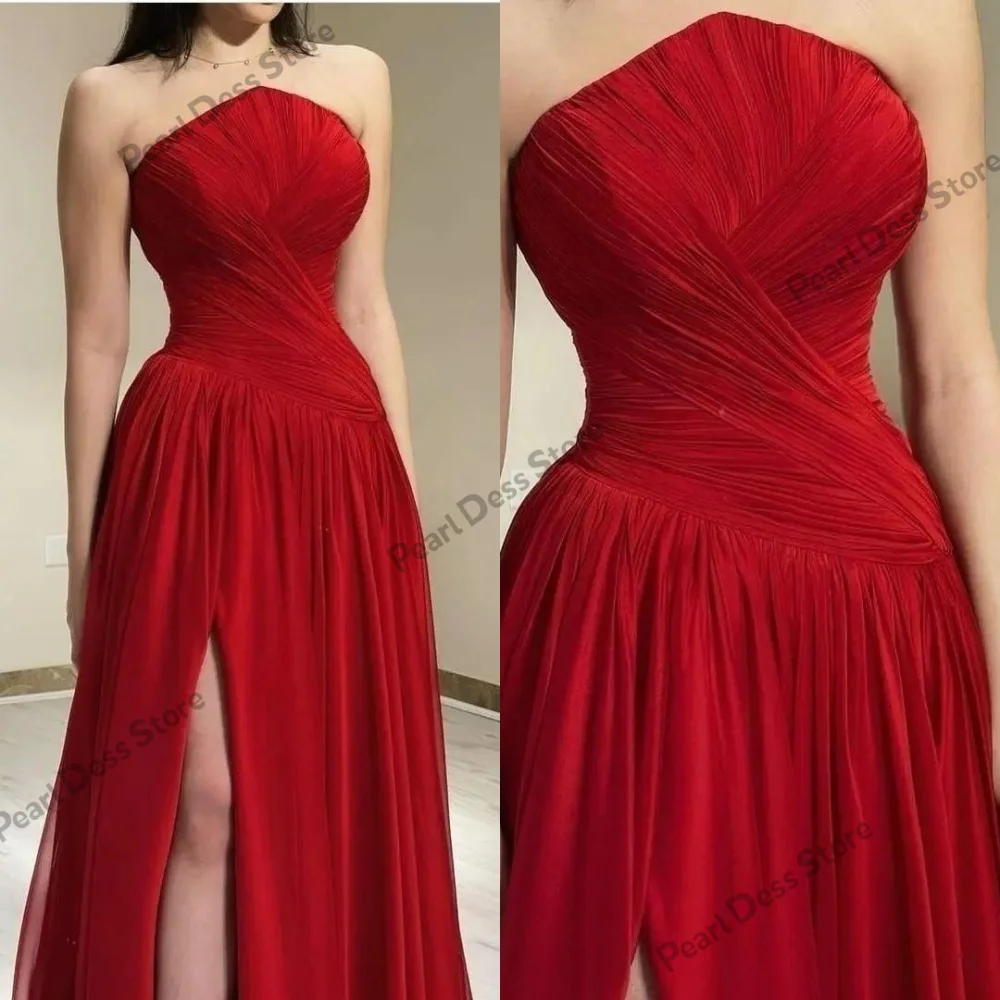 

Elegant and High Quality Strapless A-line Pendant Chiffon Formal Occasion Dress Evening Dress Luxury Women's Vesido Lila