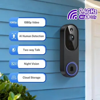 Wireless Wi-Fi Video Doorbell Camera with AI Motion Detection & Two-Way Audio 2