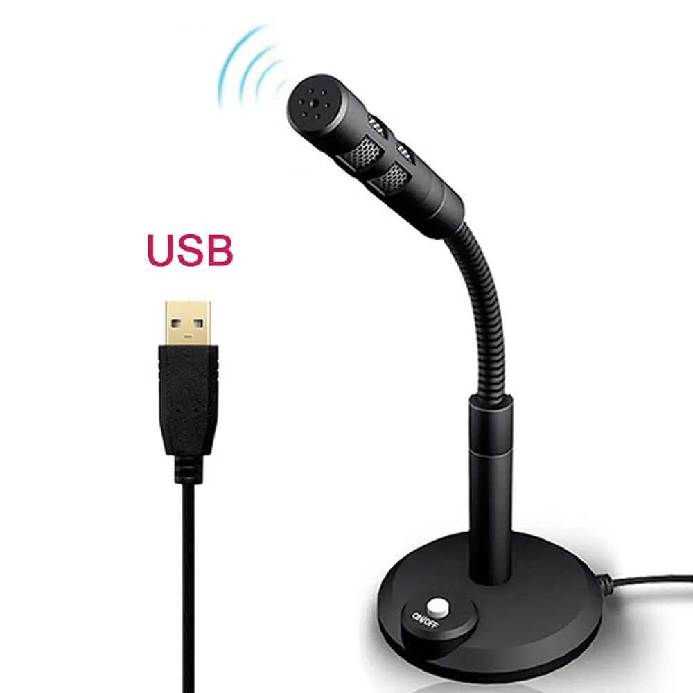 Supporto per microfono da studio da 3,5 mm Supporto per microfono vocale Microfono da tavolo USB Mini computer portatile per PC - Image 6