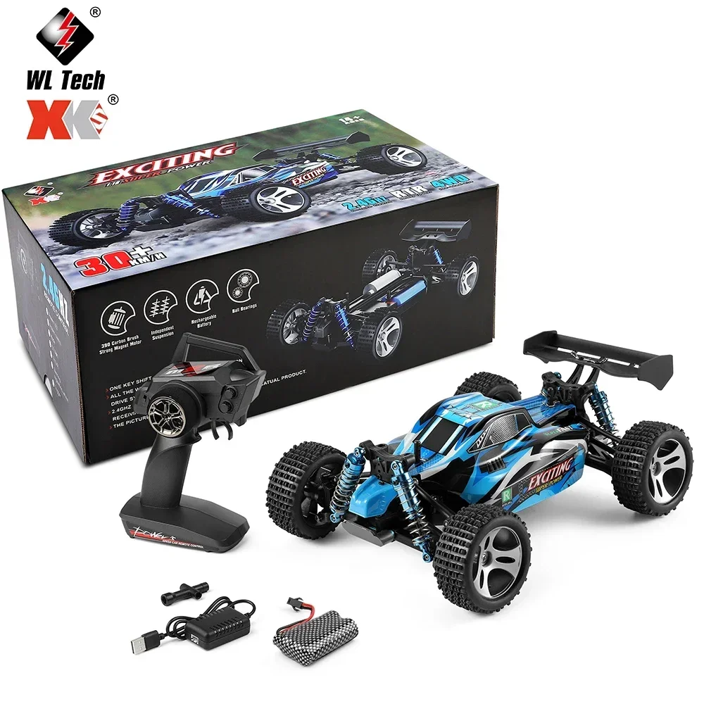 Wltoys 184011 4WD RC카, 브러시리스 모터, 무선 제어 트럭, 고속 30 km/h, 1/18 등반 드리프트, 소년용 오프로드 버기 장난감
