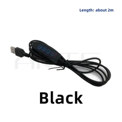 Dual Color USB Dimmer Switch Cable with On/Off Control and Adjustable Brightness for Tricolor Light Strips (Black - Shell)