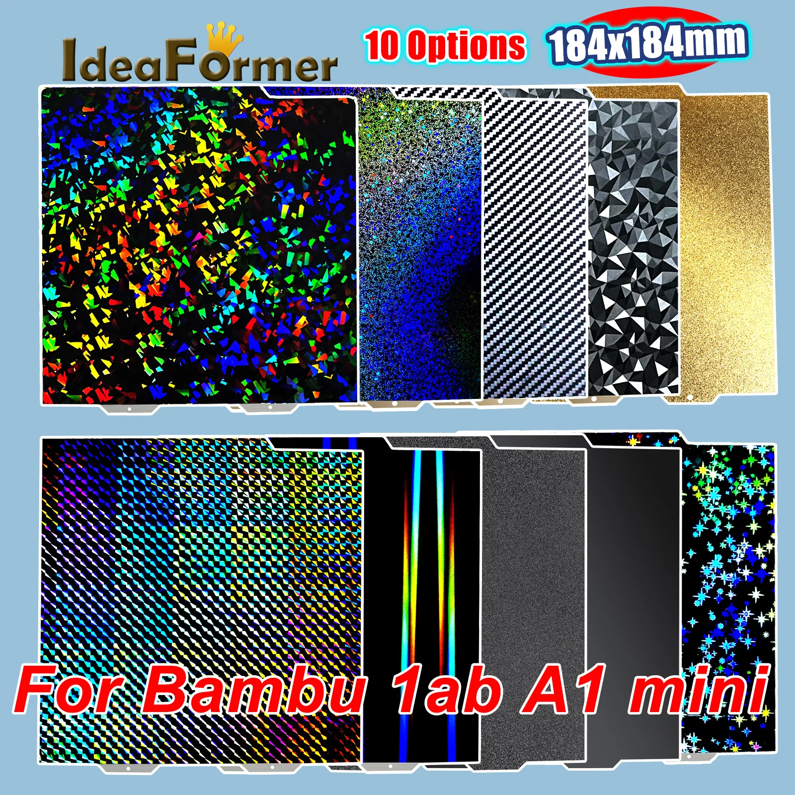 Peo Plate H1H Per Bambu Lab A1 Mini Build Plate Pey Pet Spring Steel Sheet Double Sided Pei Sheet Magnetico Per Bambulab A1 Mini