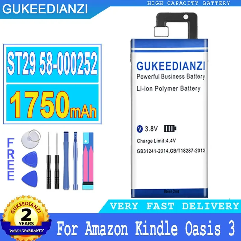 

GUKEEDIANZI-Phone Battery, 1750mAh, ST29, 58-000252,for Amazon Kindle Oasis 3, Oasis3, Tools +