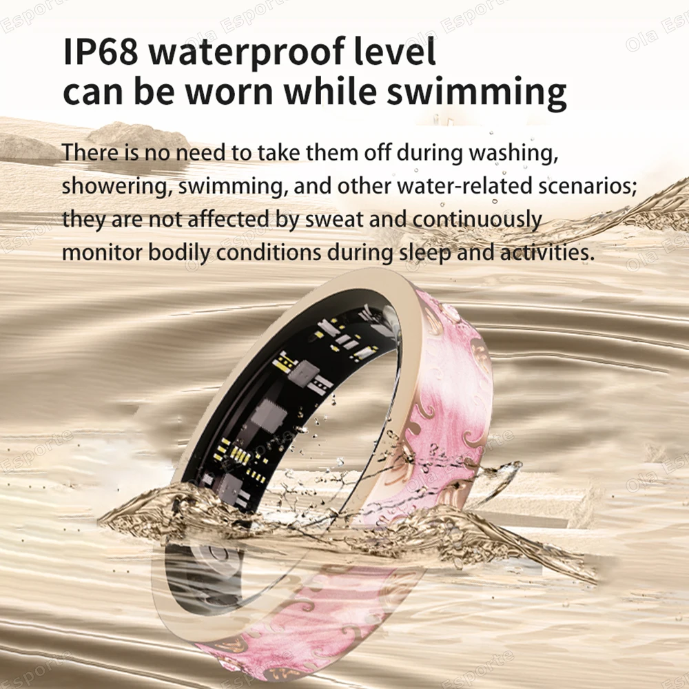 New Diamond Fashion Smart Ring Heart Rate Sleep Health Monitor Waterproof Various Colors Available Women Smartring Holiday Gifts